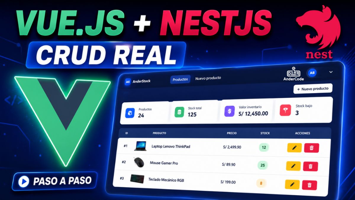 Vue.js y NestJS: Crea un CRUD Full Stack desde Cero
